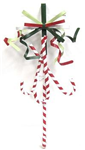 Chr wreath holder candy cane22x10in