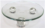 1704C- Candleholder glass plate 4in round