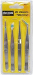 B-80027 - Tweezer 4pc stainless