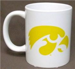 COL-IOW-1128 - IA Hawkeyes mug white w yellow 11oz