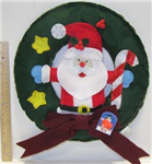 Chr wreath cloth w/wire santa/snowman