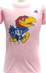 47FDCKU-M - KS Jayhawks tee shirt pink 10/12