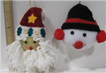 chr- orn. plush santa/ snowman 2 asst.