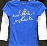 7B05FZKU-XL - KS Jayhawks L/S shirt true love youth XL