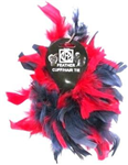 ACC1NY/R - Feather cuffs/hair tie chandelle navy/red