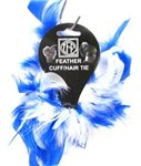 ACC1RL/W - Feather cuffs/hair tie chandelle royal blue/wht