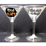C466 - OTH Martini Glass Plastic Old As Dirt 7in.