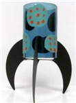 SC1608 - candleholder-tealight-blue-glass-on-tripod-6inch