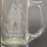 SDbeermug -SD beer mug etched mitchell w corn
