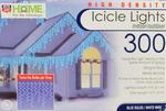 Chr Icicle Lights 300 Hi Density Blue w/white wire