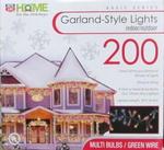 Chr Lights Garland 18ft 200 Multi w/green wire