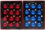 Chr Orn Glass Balls 45mm 12ct  Red or Blue