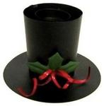 Chr candleholder top hat 3inH
