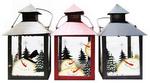 Chr lantern metal w/snowman asst