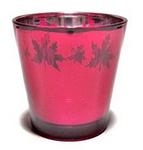 Candle holder votive autumn leaves 3in