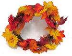 Fall wreath maple and mums 15in