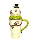 Latte mug w/snowman lid 16oz