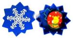 Snowflake container plastic blue 3in