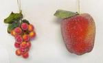 Orn fruit glass beaded 6 Asst.