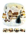 Cup or candle holder resin w/snowmen