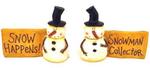 Chr snowman w/sign poly 5in