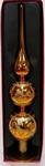 Chr Glass Tree Topper 13inch Asst Colors