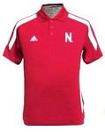 NE Husker polo black w/wht N climalite XS