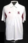 NE Husker polo white w/red N climalite large