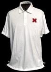 NE Husker polo white w/red N XLT