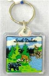 16006SD -SD keychain lucite 3D wildlife scene