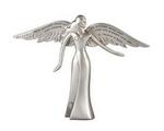 112500 - Figure angel resin silver 6inH