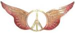 505-DP-31690 - Metal angel wings w/peace sign 17.75in