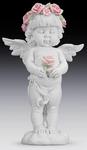 PDW-35 - Figure cherub with rose on cloud 13in