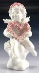 PDW-39 - Figure cherub with heart rose wreath 7.25in