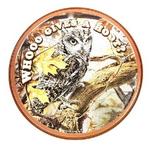 5227752003 - Tin sign round owl give a hoot 12in
