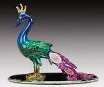 ETR-04 - Glass peacock on oval mirror