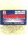 Z98666 - Push pins clear 40ct
