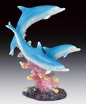 PDJ-361 - Figure 3 blue dolphins w/coral 8-3/8in