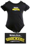 29863WS-0/3 - Wichita state shockers black onesie 0/3mo