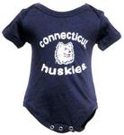 44853UCONN-0/3 - Connecticut university huskies blue onesie 0/3mo