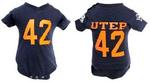 44854UTEP-3/6 - UTEP Miners blue onesie w/ number 3/6mo