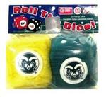 1217CSU - CSU rams fuzzy dice 3in