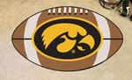 IA Hawkeye rug football shape 33x20in