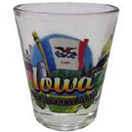 18015IA -IA Shot glass elements state flag barn bird 1.5oz