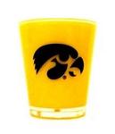 IA Hawkeye shot glass w/logo 2.5oz