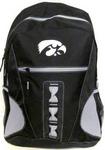 IA Hawkeyes backpack black & gray 18x5x12in