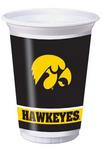 IA Hawkeye cups plastic 20oz 8ct