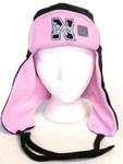 NE Huskers stocking hat black & pink w/ ear flaps