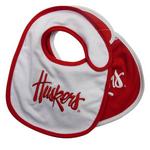 NE Huskers baby bib 2pk