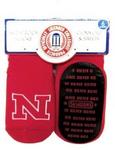 NE Husker skid proof socks infant 6,12,18 or 24mo